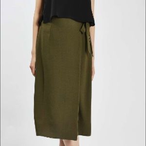 Topshop wrap tie midi skirt
